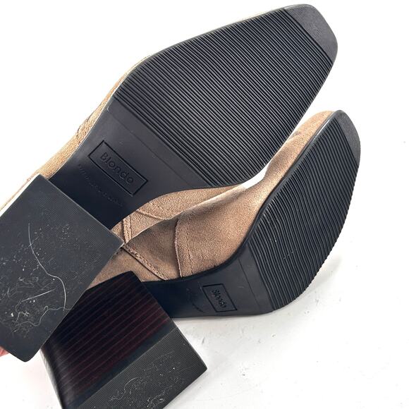 Blondo Salome Suede Boots 9.5 Tan NWOT Ankle Booties Waterproof Heel Capsule - Picture 5 of 9